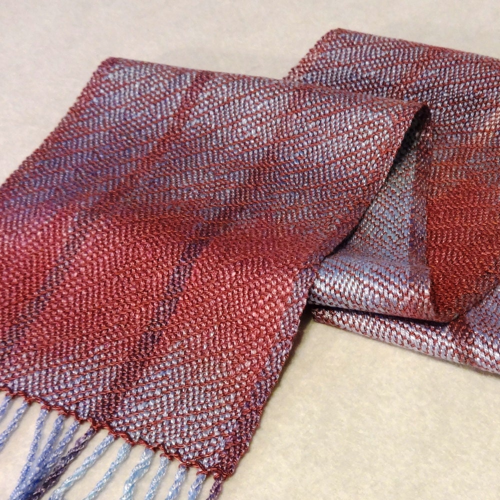 Handwoven Rayon Tencel Scarf Hand Dyed Woven By Eweniquelyewe 8088