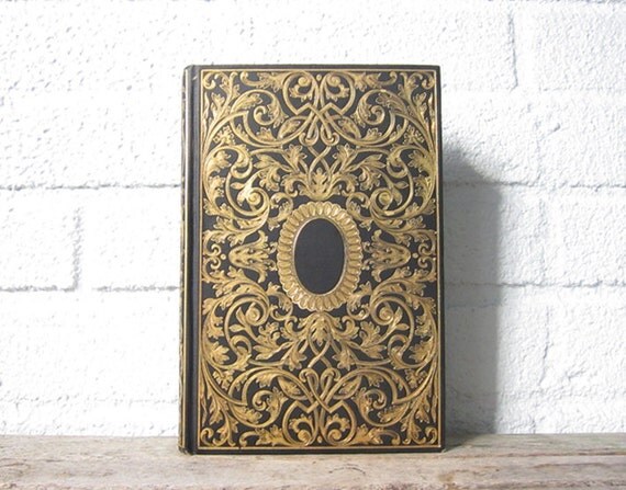 Antique Black and Gold Book Brocade Victorian by LaRouxVintage