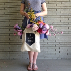 Modern Geometric Cotton Tote Bag: I Got This