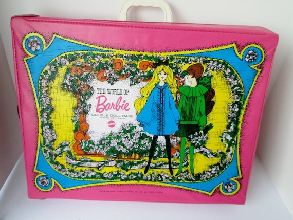Vintage Barbie Doll Case Double Wardrobe 1968 Mattel Girls Pink