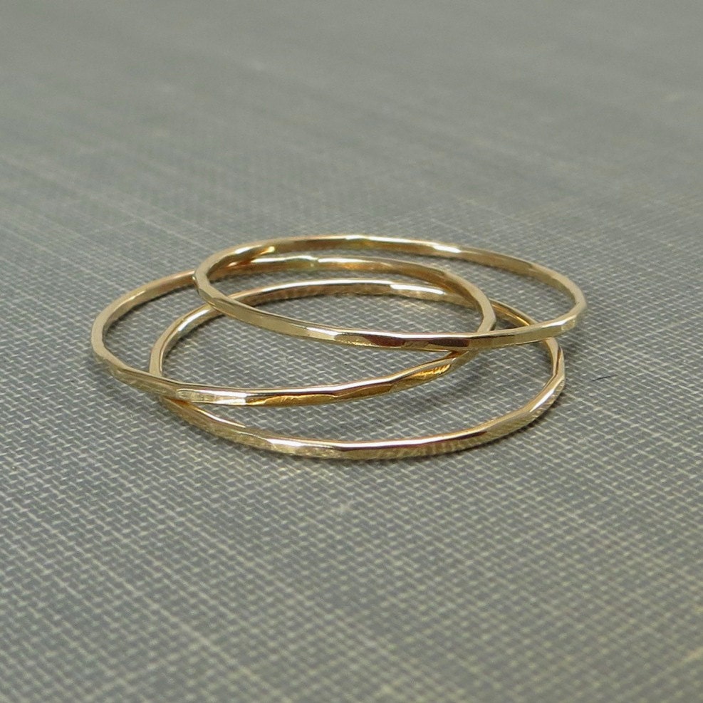 Thin Gold Stackable Rings Set of 3 or 4 Rings by ModernChromatic