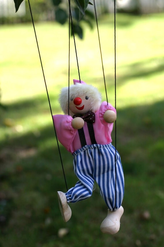 Cute Clown Puppet Marionette by AppleberryCottage on Etsy