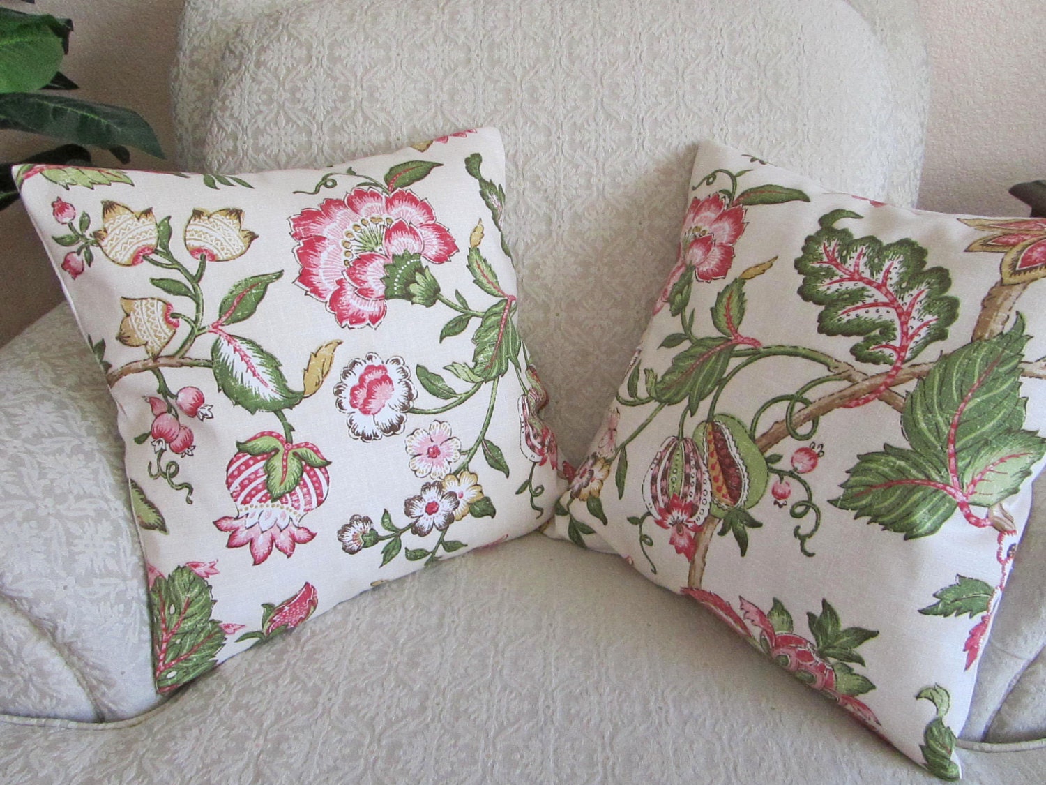 Cottage Chic Decor Floral Throw Pillow Covers Pink Floral