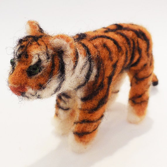 Items similar to needle felted tiger by Carol Monteloni (536) on Etsy