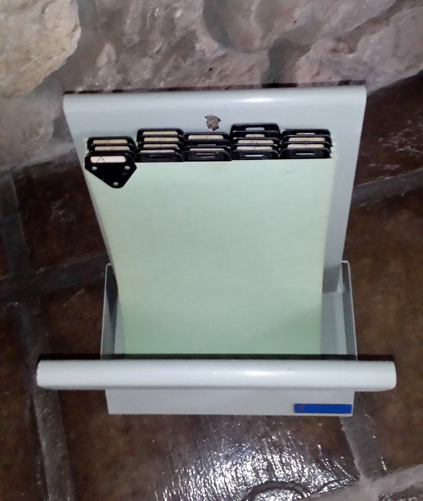 Desk Top Flip Filing System Grey Metal