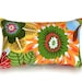 Bright Bold Floral Pillows, Lumbar Accent Pillow, 12x18, Colorful Flowers, Red Orange Green Yellow, SALE