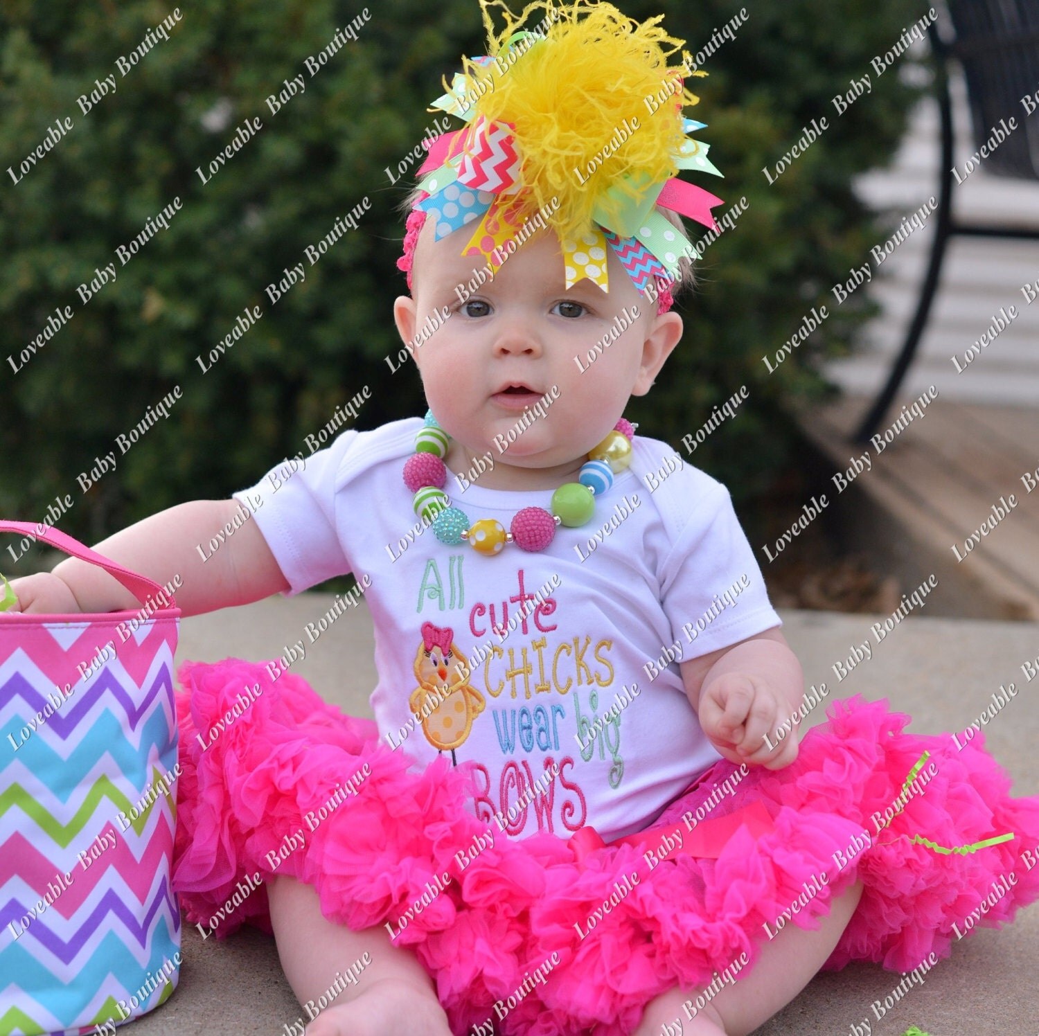 Easter All Cute Chicks Wear Big Bows Embroidered Shirt 03