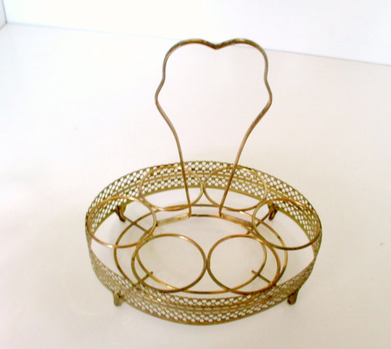 Vintage Glass Carrier Glasses Rack for 6 Drinking Glasses