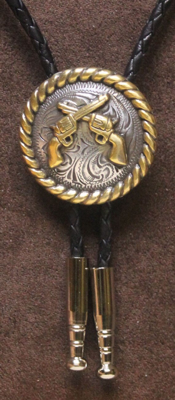 Rope Edge Pistols Bolo Tie by WDSCollectibles on Etsy