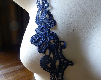 NAVY Blue Lace Applique Venise Lace for Lyrical Dance, Ballet, Headbands, Garments CA 195nb