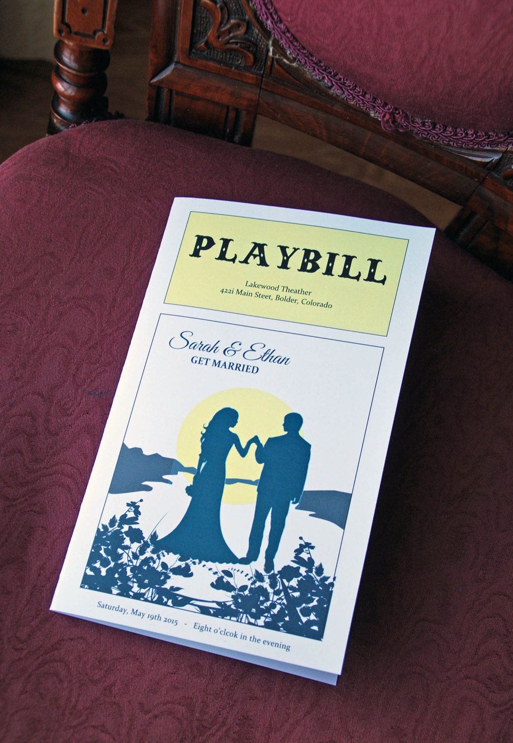 Playbill Theater Design Bifold Folded Wedding Programs