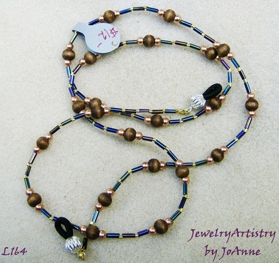 Beautiful Eyeglass Chain/Lanyard Handmade with Wood Beads