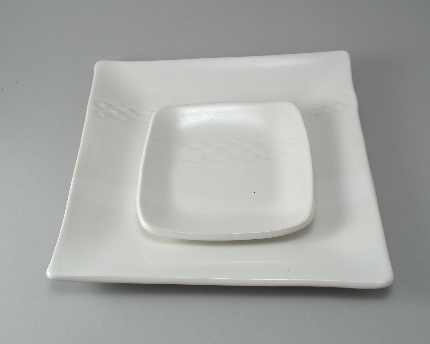 Square Appetizer Plates-Tapas Plates-Serving Tray-Pottery