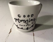 Items similar to Coffee cup: "Good Morning" on Etsy