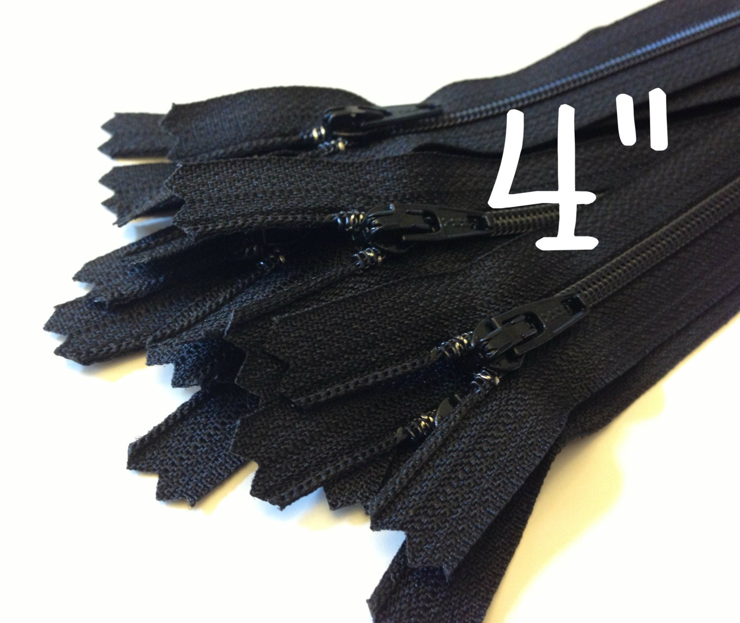Zippers 4 inch black YKK zippers wholesale 50 pcs by ZipperIsland