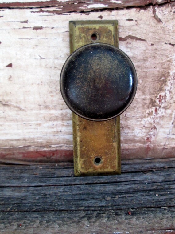 Antique brass Door Knob with backplate Small mini door knob