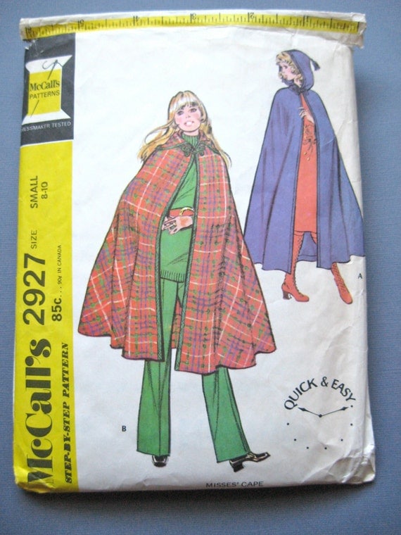 Vintage McCall's 2927 Cape Pattern by Fancywork on Etsy