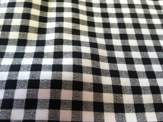 Gingham print fabric black