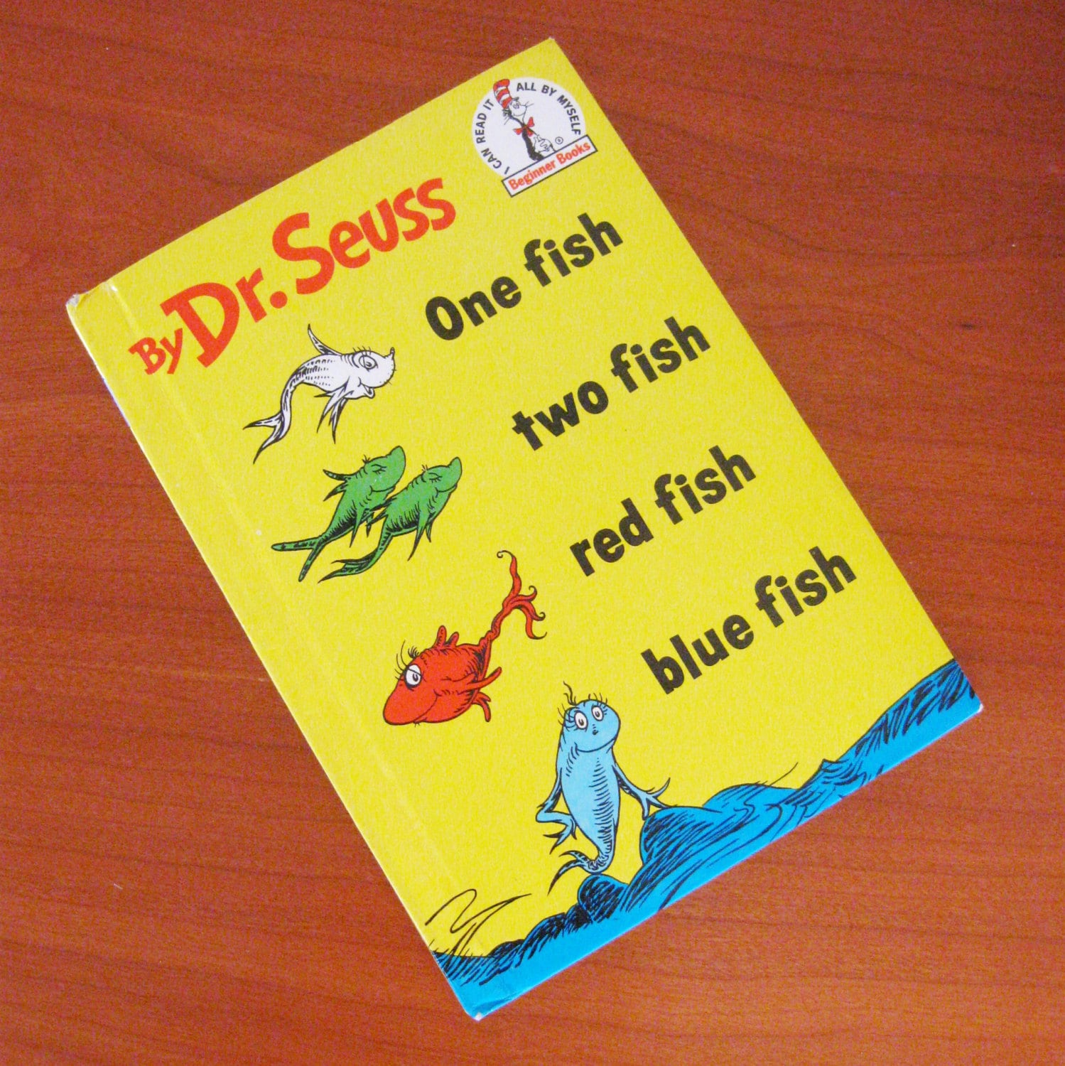 Vintage Childrens Book Dr Seuss One Fish Two Fish by CinfulOldies