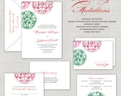 Holiday Medallions Wedding Invitations, Christmas, Winter, Holidays, Cranberry, Red, Green, ornate, calligraphy Il_170x135