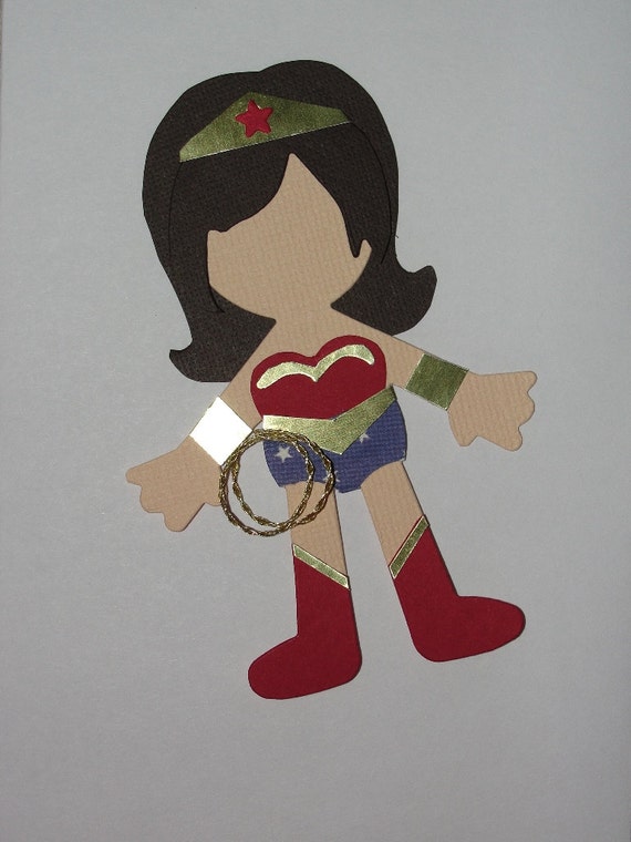 Items Similar To Handmade Wonder Woman Paper Dolls Scrapbook Or Card 