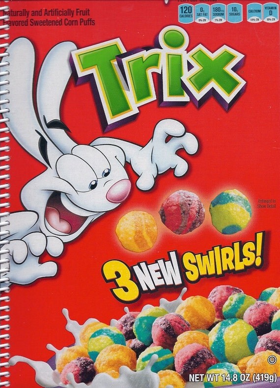 Trix Cookie Crisp Fruity Pebbles Notebook Recycled