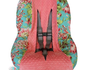 Love Bliss with Coral Toddler Car Seat Cover