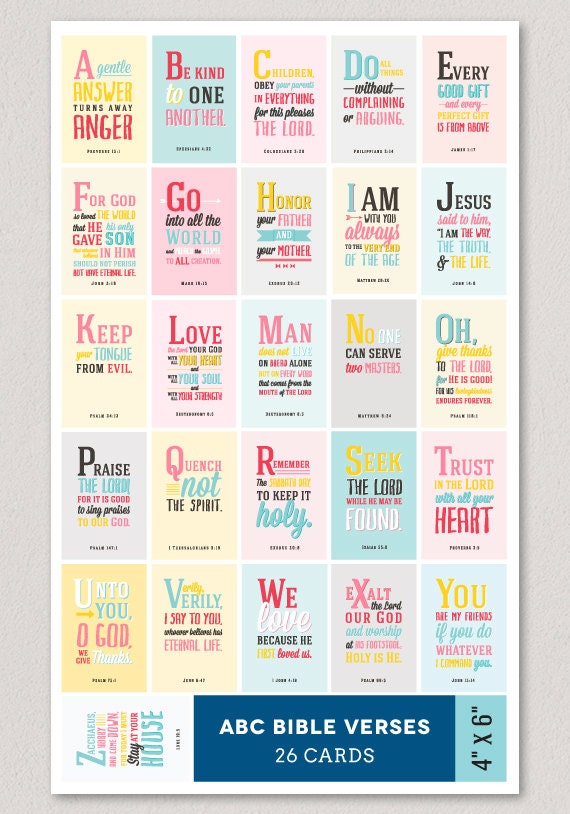 ABC Verses GIRL 4x6 A to Z Bible Verses for Children 26