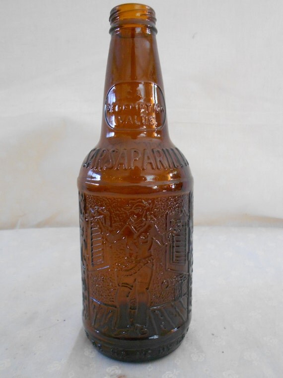 Items Similar To Sioux City Sarsaparilla Brown Glass Bottle Made In Mexico On Etsy 0604