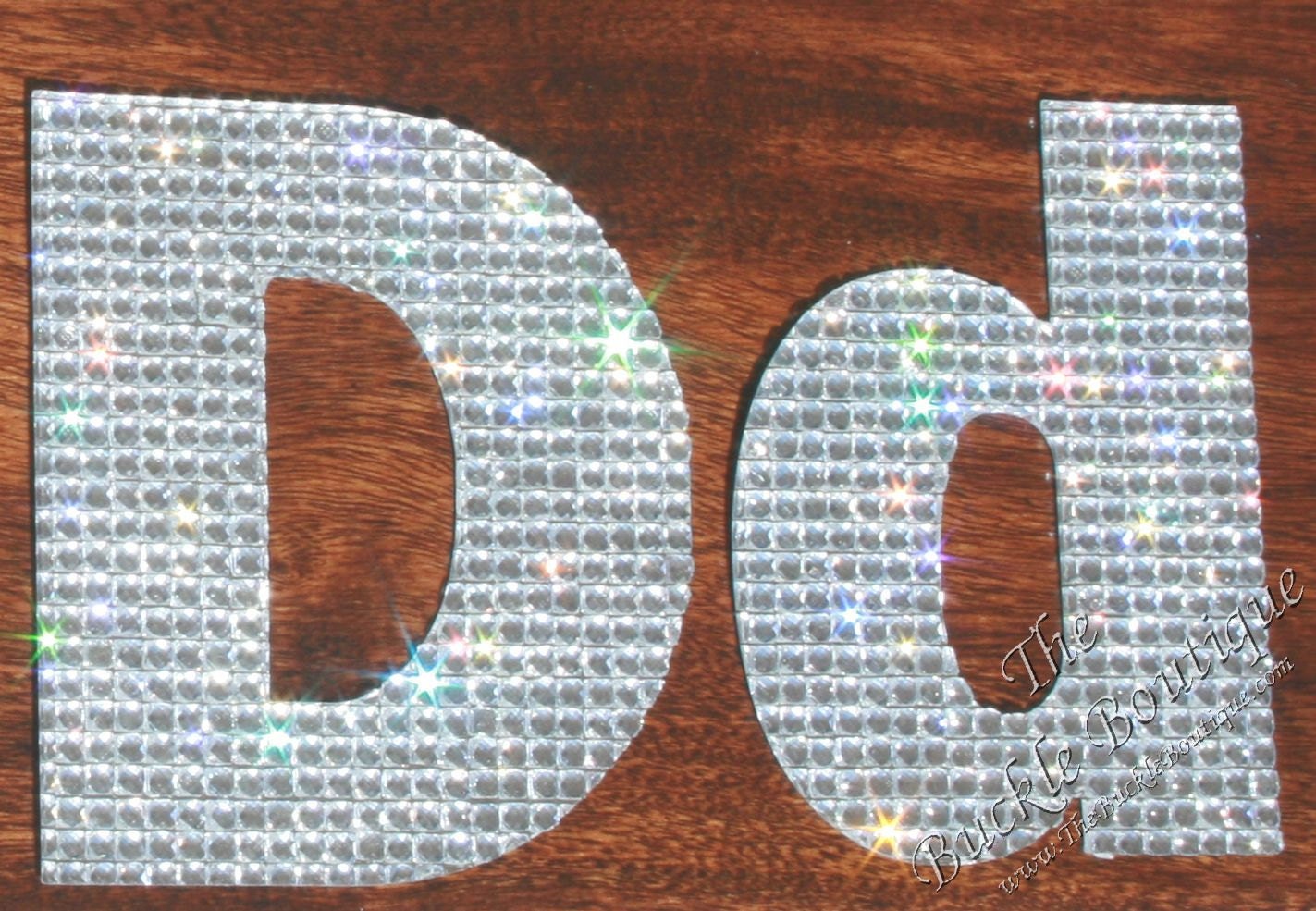 Rhinestone Letter Alphabet Stickers AaBb Die Cut Peel & Stick