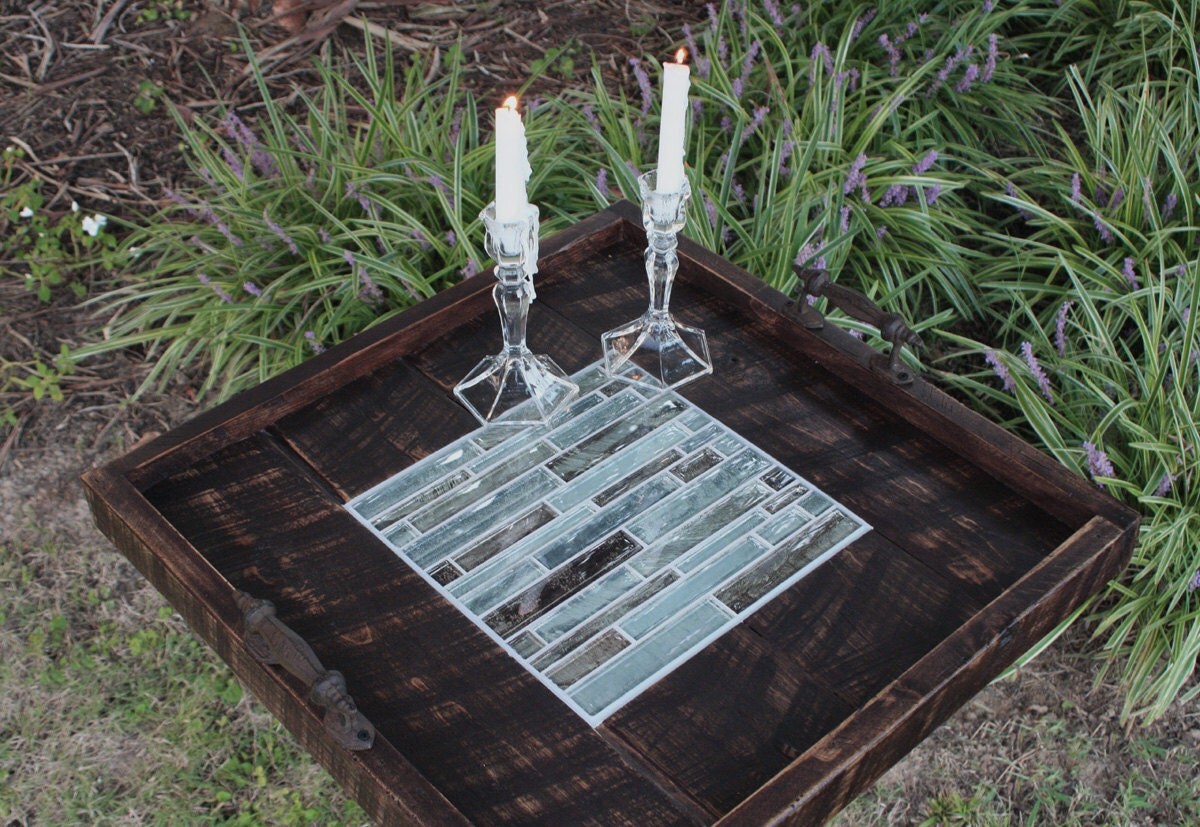 Ottoman Tray. Mosaic Tile Serving Tray. Large Ottoman Tray.