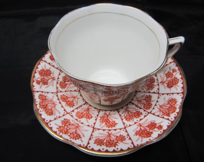 ROSINA Bone China Cup and Saucer Made in England Pattern 4-963, Bone China Cup and Saucer, Gift Cup and Saucer, England Rosina China Set