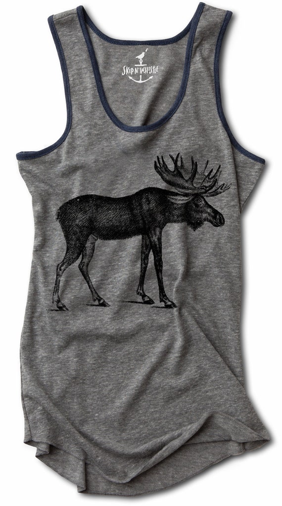 Womens Moose Shirt Racerback Tank Top Live Free And Wild S M