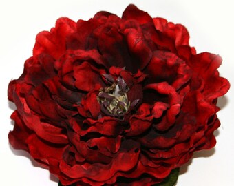 1 ENORMOUS Rust Orange Peony Artificial by SilkInspirations