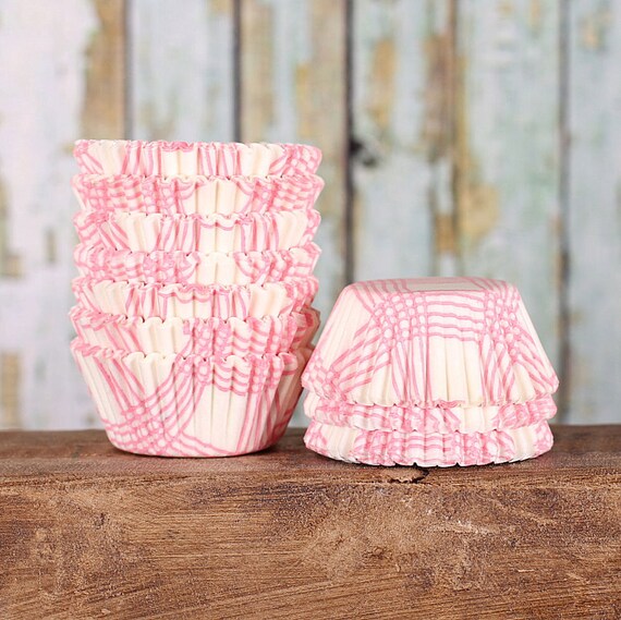 cupcake Liners,  Pink vintage Mini Cups, Light Mini Candy inspired liners  Inspired Vintage  Cupcake