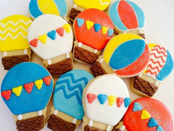 Hot Air Balloon Cookies - 1 Dozen Il_570xn