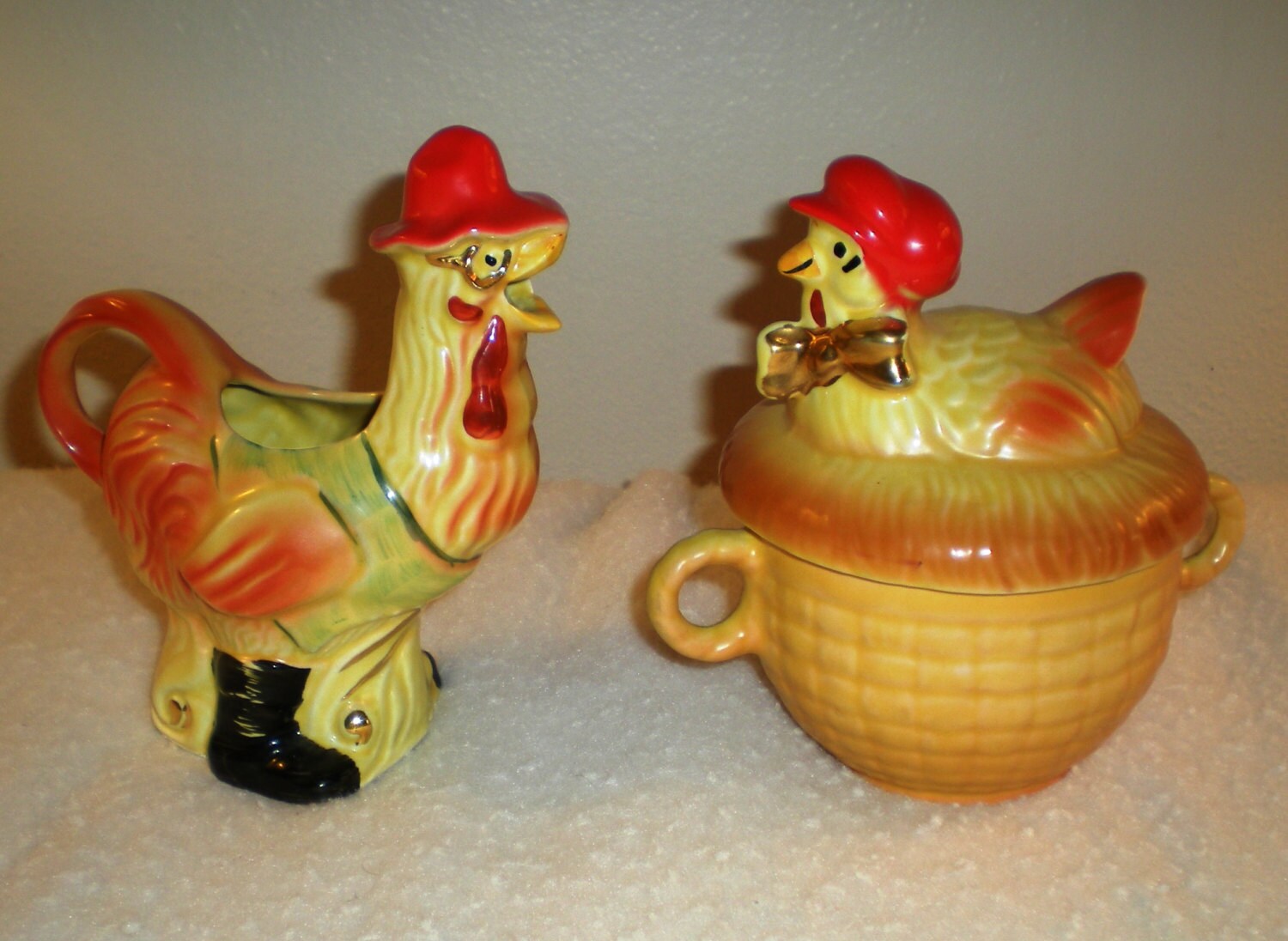 Sale Regal China Set Rooster Creamer Hen Sugar Bowl Vintage