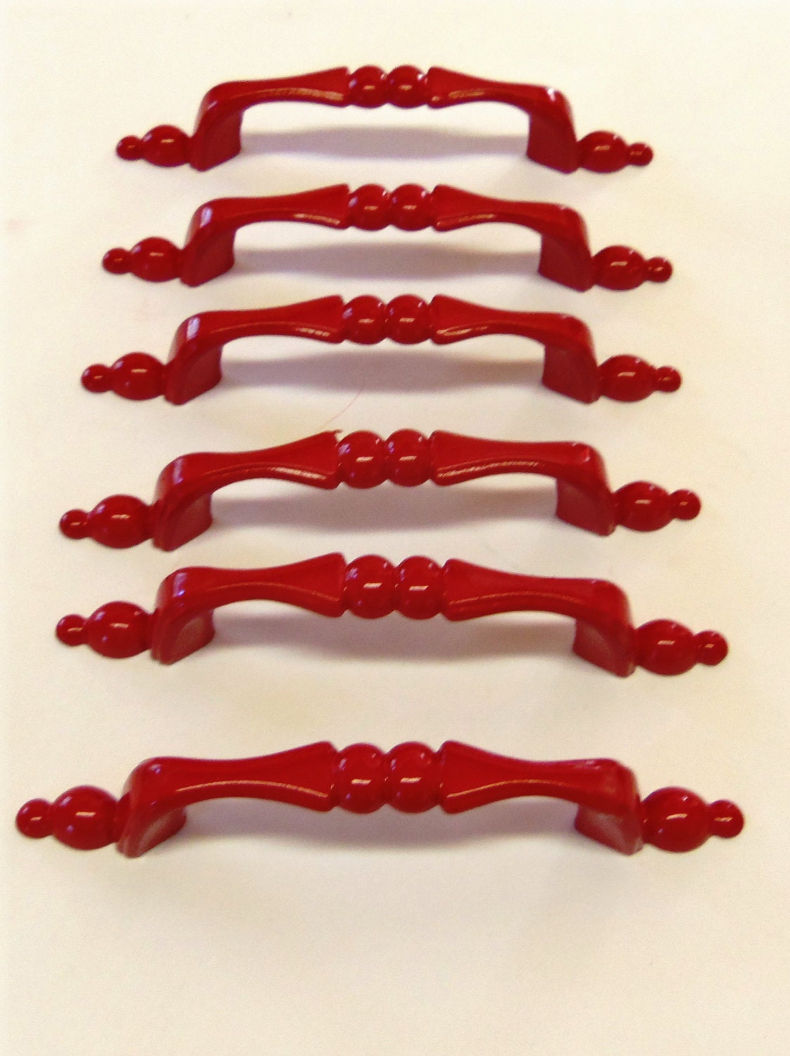 Drawer Pulls Red Reclaimed 3 Inch Centers Set of 6.