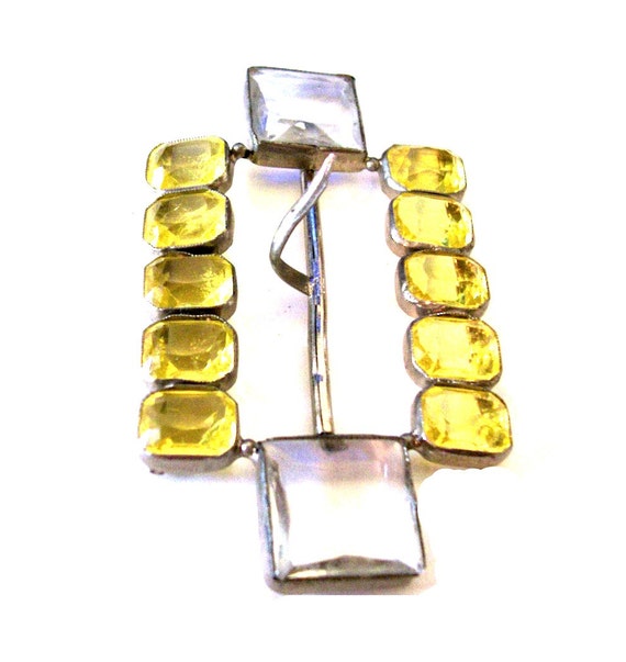 unique discount vintage code Art Vintage Rhinestone Deco Belt Czech Buckle Yellow/Citrine Glass