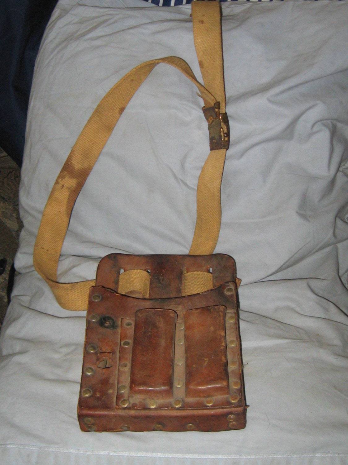 Vintage antique Leather Tool Utility Pouch Distressed. with