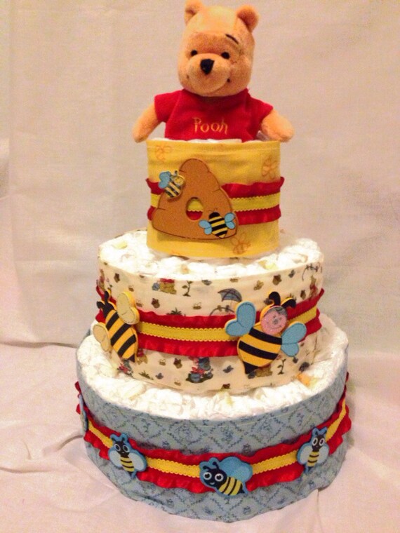 Items similar to Custom Diaper Cakes Winnie The Pooh gender neutral on Etsy