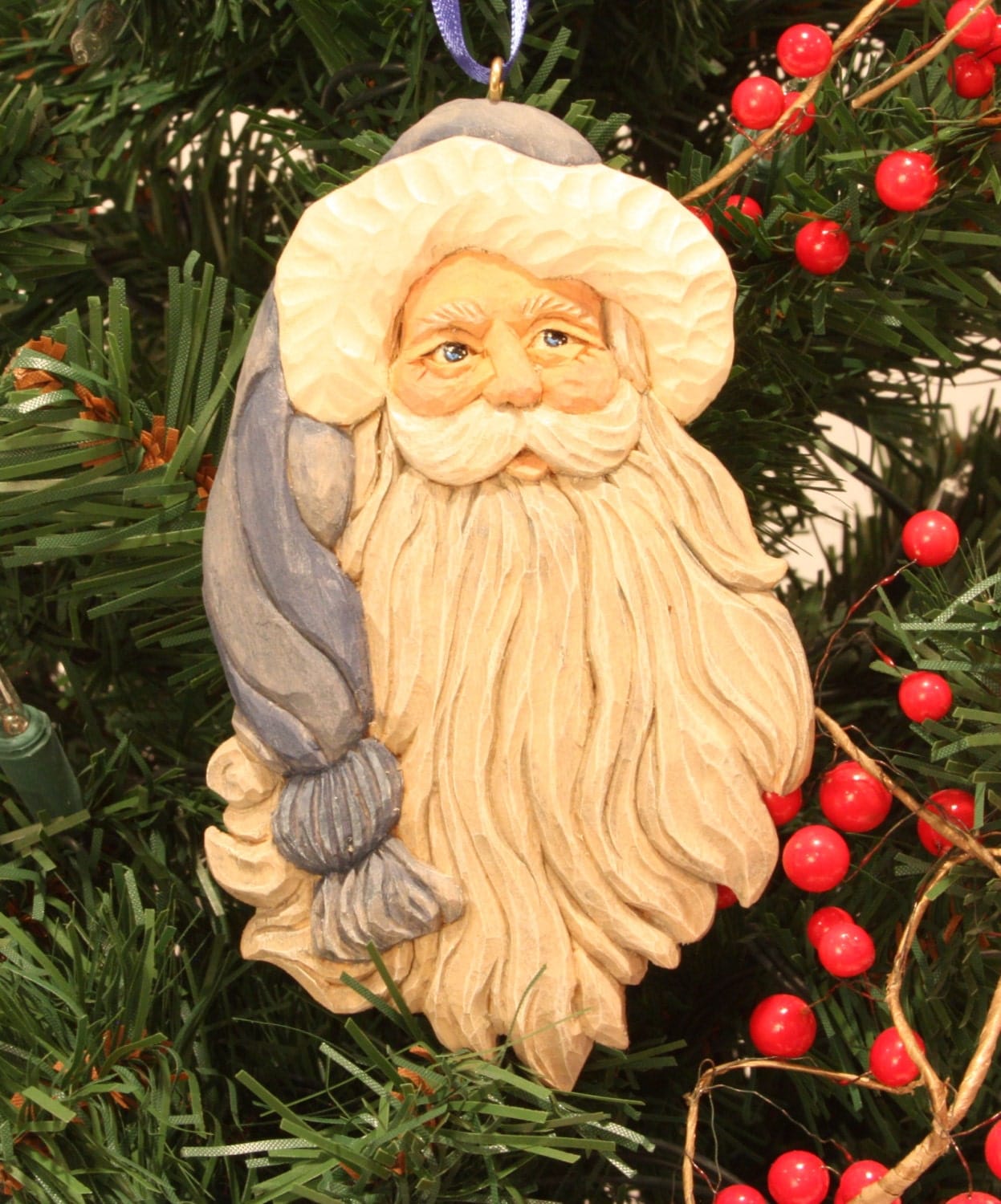 carved santa hand carved santa woodcarving by WasatchWoodcarver