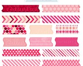 Valentine Washi Tape Digital Clipart for Commercial or Personal Use, Digital Washi Tape, Scrapbooking Tape, Valentine Graphics Il_170x135