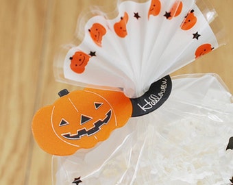 10 Clear Ties - Halloween Pumpkin (2.6 x 1.2in)