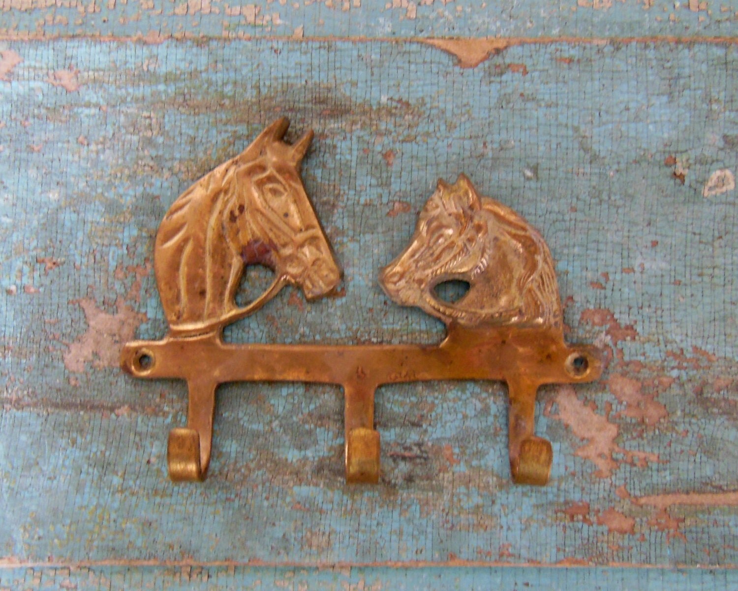 Brass Horse Head Hook Equestrian by turquoiserollerset on Etsy
