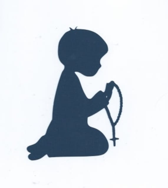 Download Boy praying Rosary silhouette