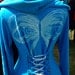 Corset lace turquoise bamboo Wings hoodie jacket hand painted steampunk fairy pixie pirate Faye tality couture