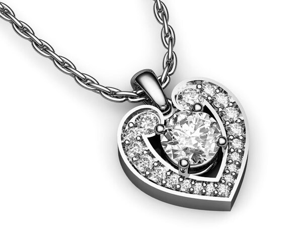 ... Heart Pendant,1.02, 18K White gold, 18K Yellow gold, marriage,forever