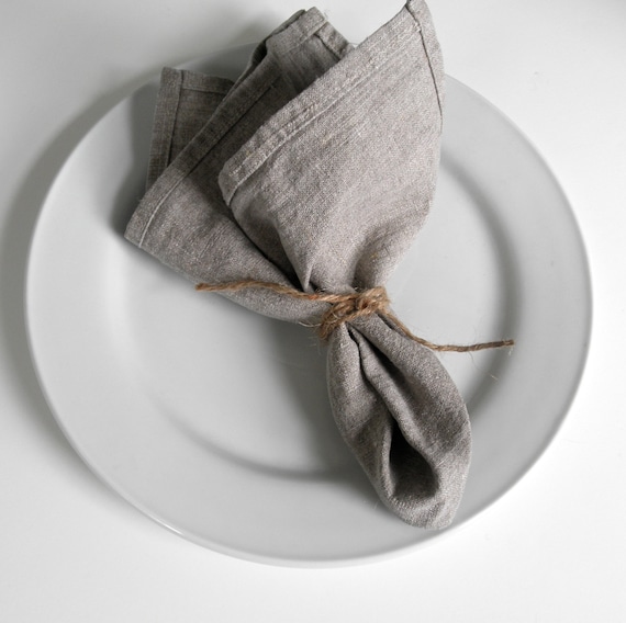 Linen Napkin Rustic Cloth Napkins Linen Dinner by LakeshoreLinen