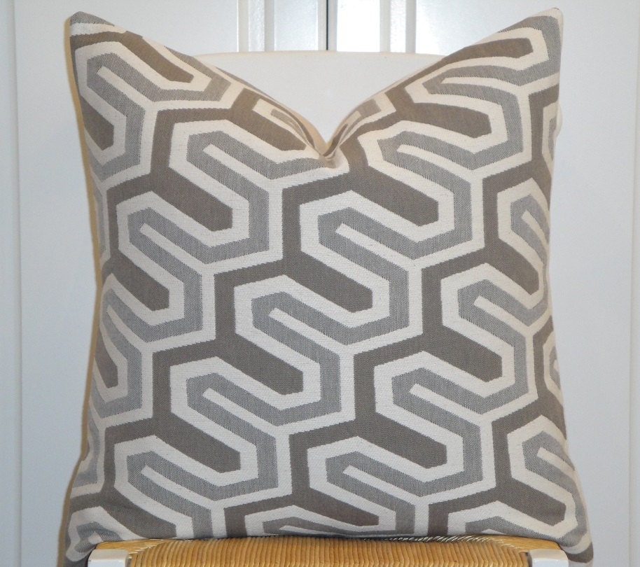 Decorative Pillow Cover Geometric Accent Pillow Grey